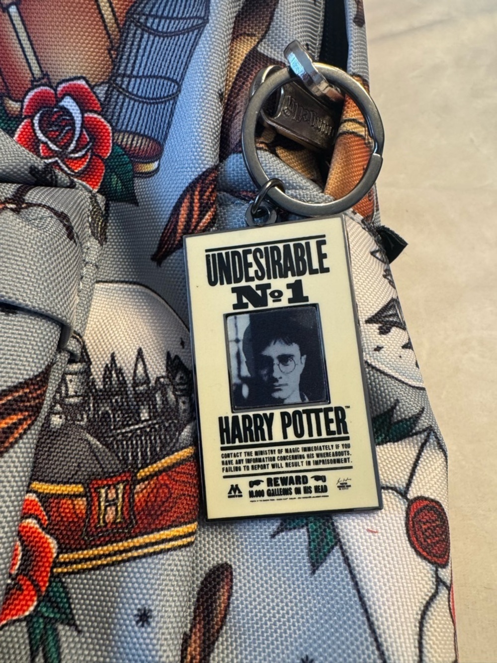 Loungefly Harry Potter Relics Tattoo Backpack & Universal Studios Keychain! - Picture 10 of 12